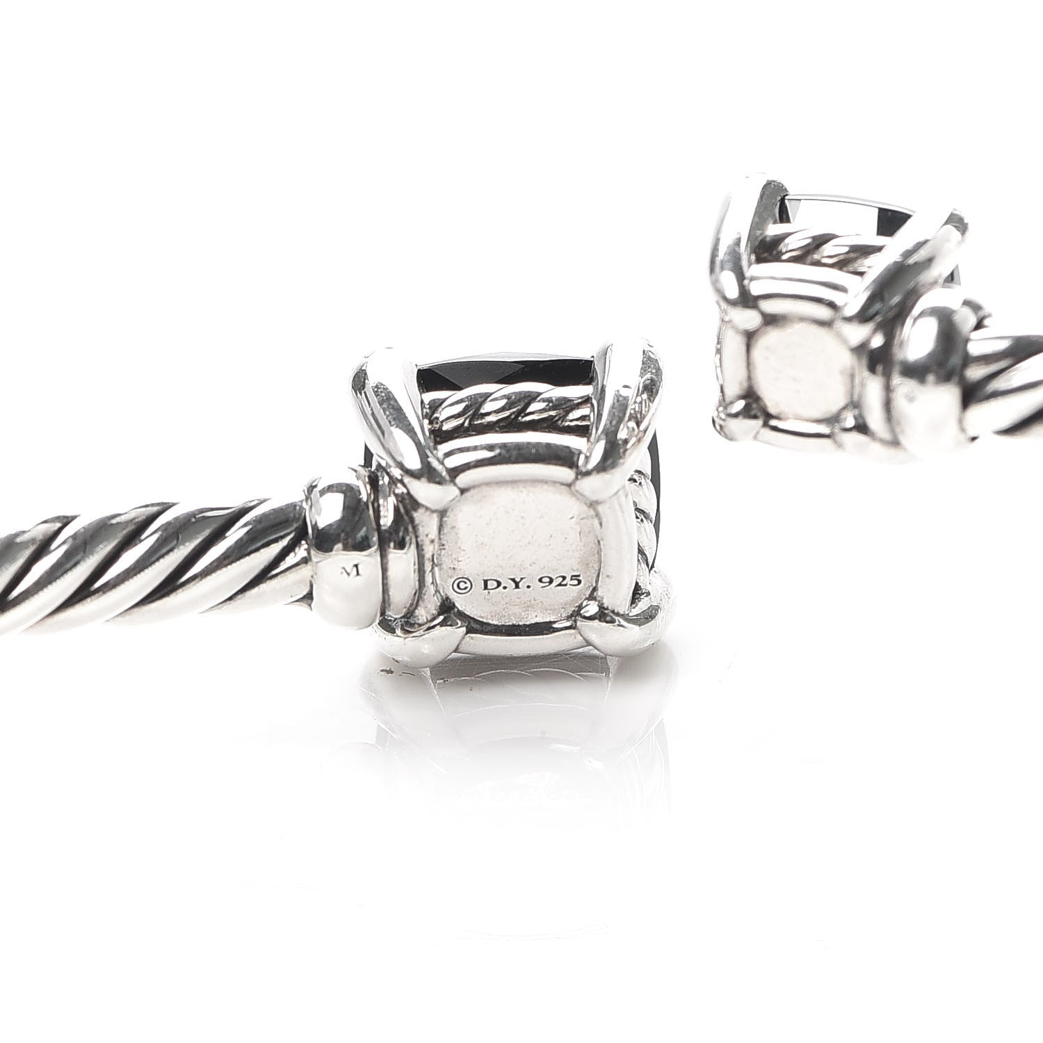 David Yurman Sterling Silver Diamond Black Onyx Hematite 4mm Chatelaine Bypass Bracelet 4 of 4