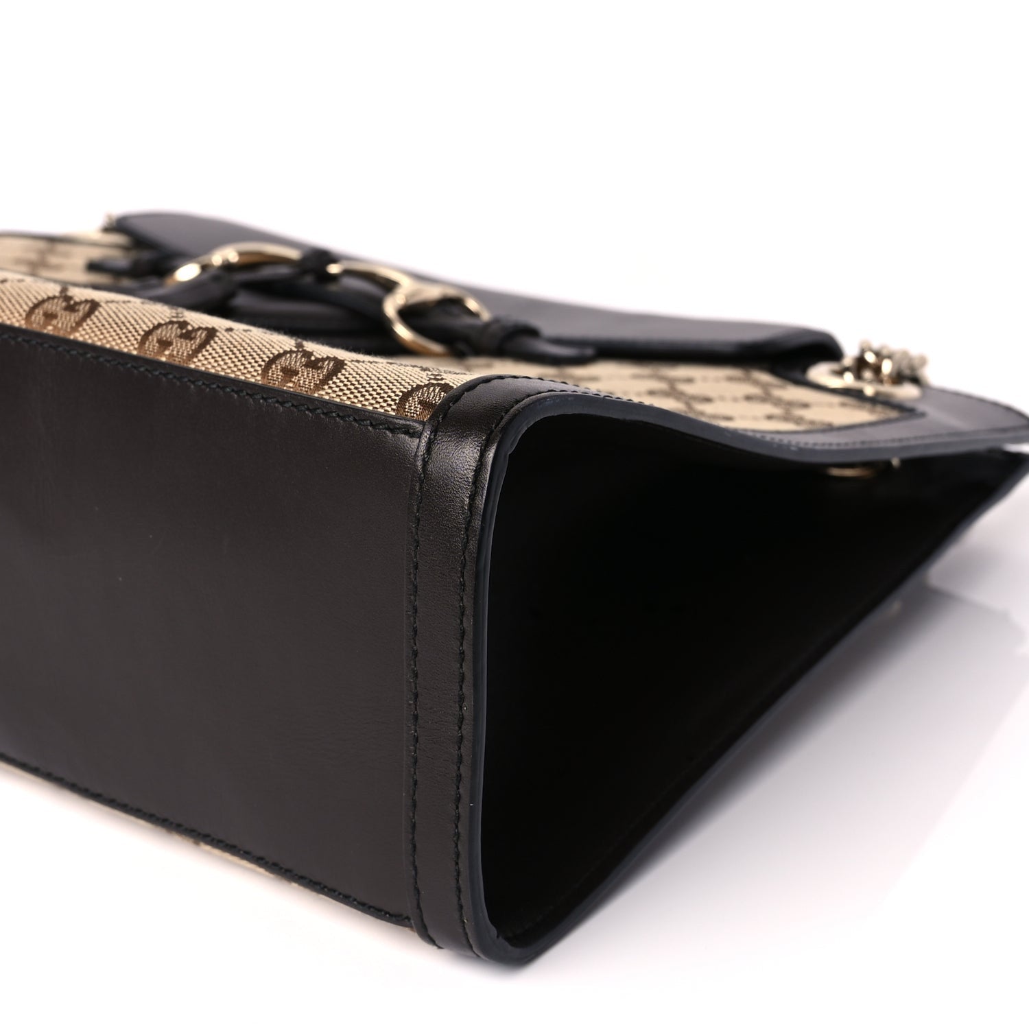 Gucci Monogram Margaux Calfskin Large Emily Chain Shoulder Bag Beige Ebony Cocoa 8 of 11