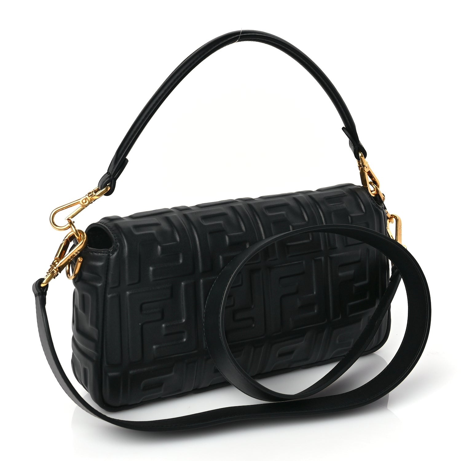 Fendi Nappa FF 1974 Embossed Baguette Black 2 of 8