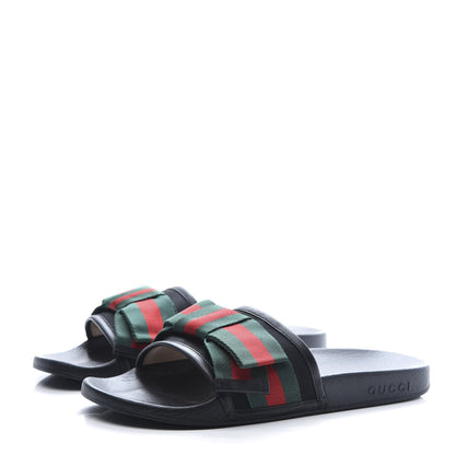 Gucci Satin Web Bow Slide Sandals 40 Black 3 of 9