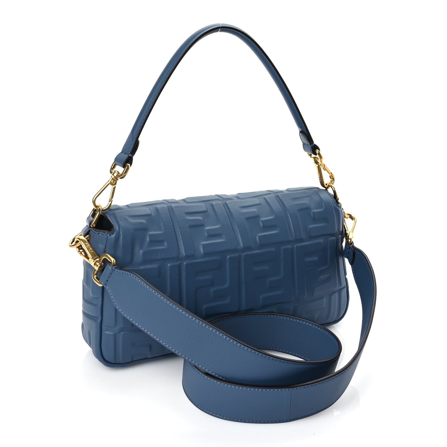 Nappa FF 1974 Embossed Baguette Mirto