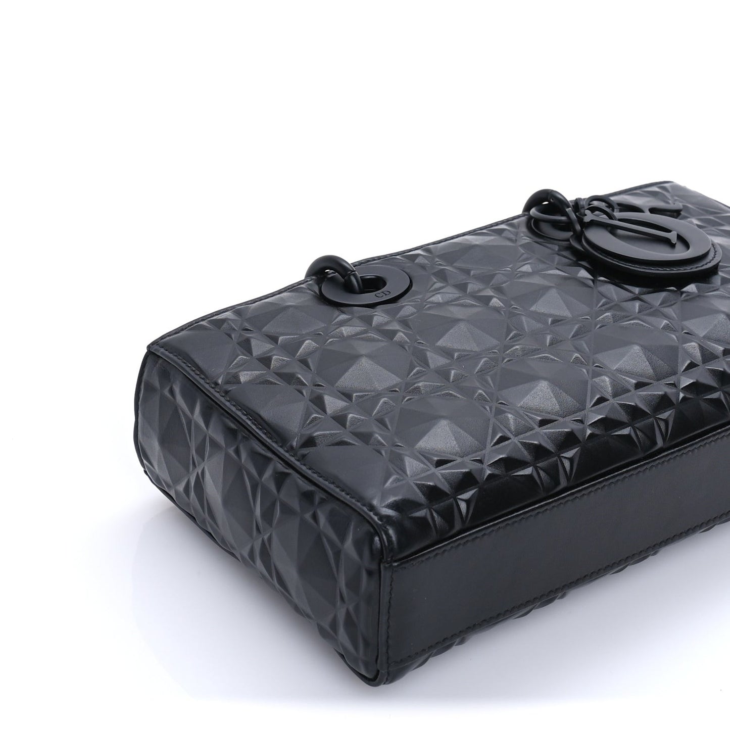 Calfskin Cannage Diamond Medium Lady D-Joy  Black