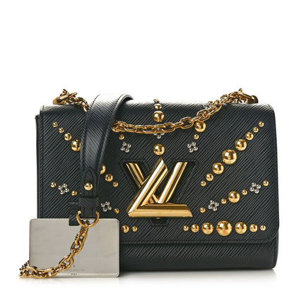 Louis Vuitton Epi Studded Sol Twist Shoulder Bag MM Black 2 of 10