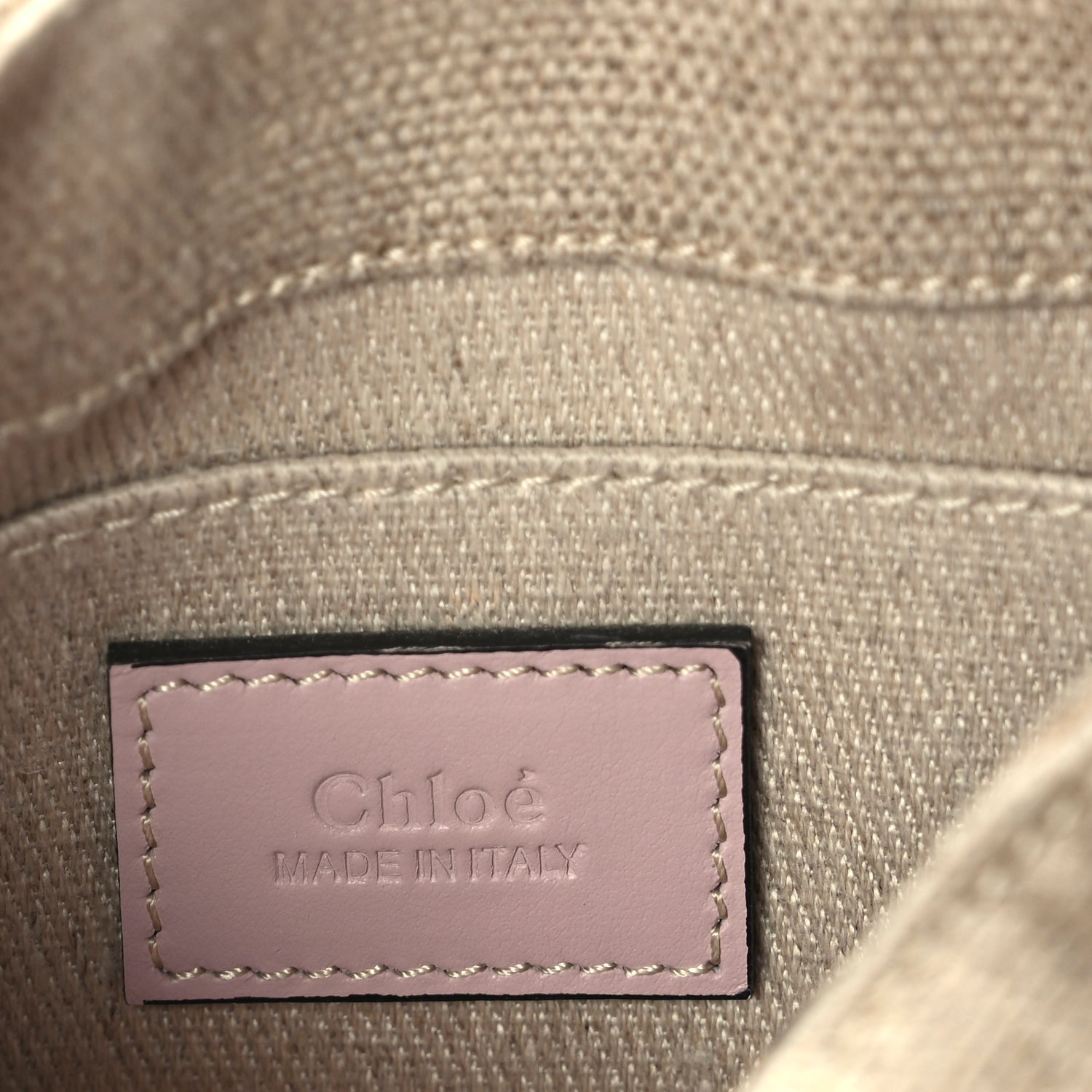 Chloe Cotton Calfskin Mini Woody Ribbon Tote  White Pink 6 of 9
