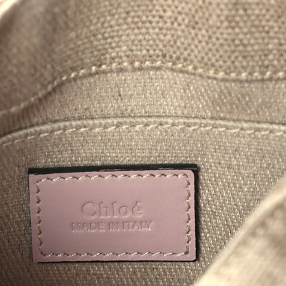 Chloe Cotton Calfskin Mini Woody Ribbon Tote  White Pink 6 of 9