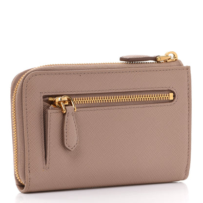 Prada Saffiano Metal Zip Around Keychain Cipria 3 of 7