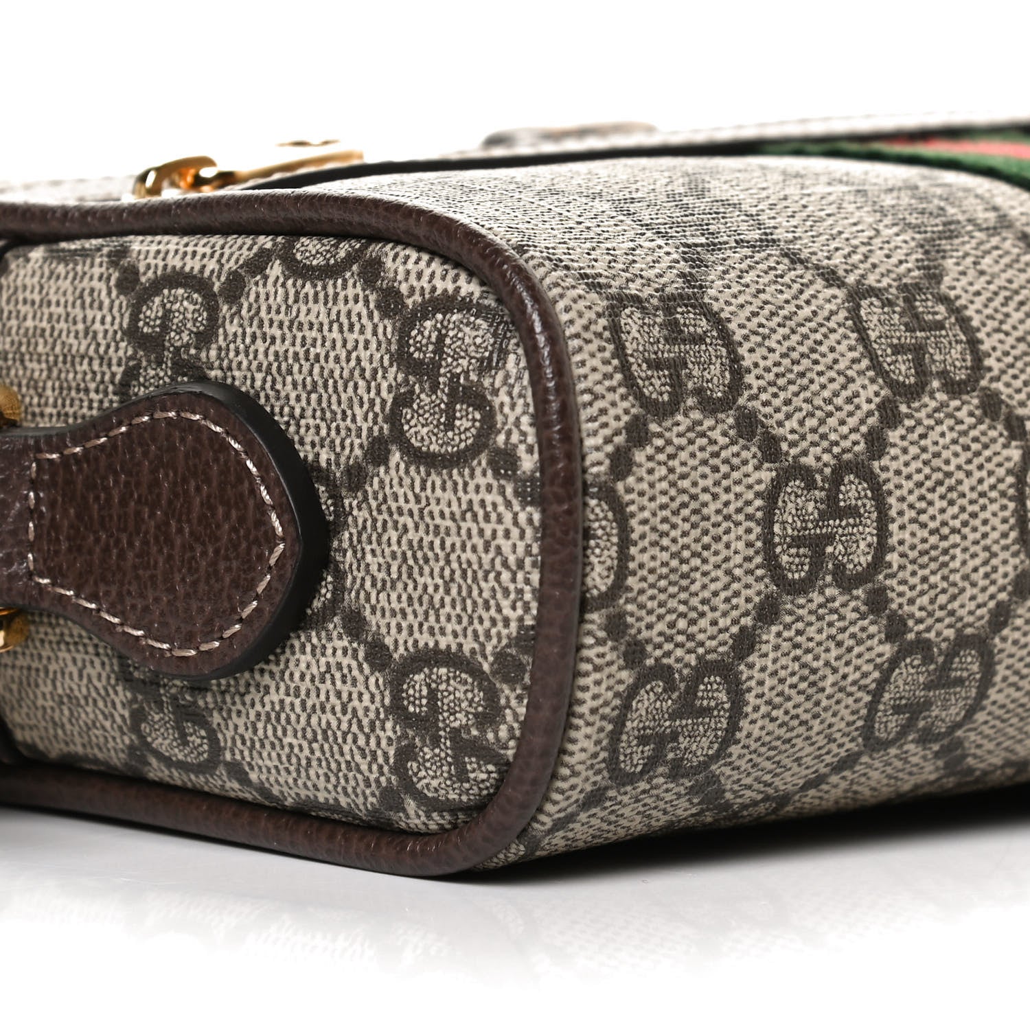 Gucci GG Supreme Monogram Web Mini Ophidia Shoulder Bag Brown 9 of 13