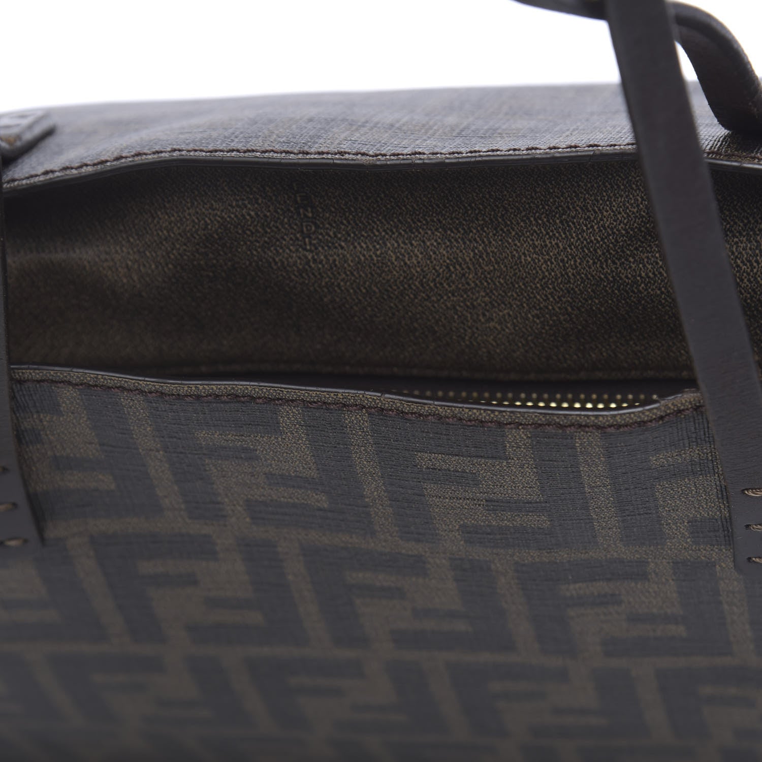 Fendi Zucca Spalmati Medium Roll Tote Tobacco Moro 13 of 23