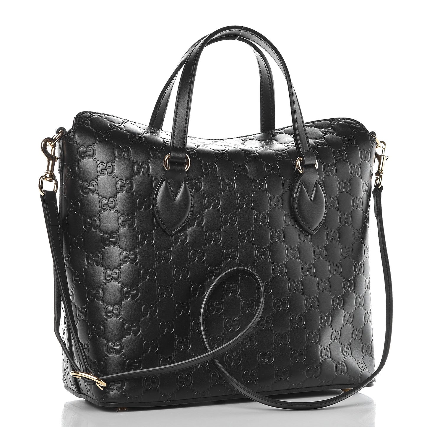Guccissima Linea A Foldover Tote Black