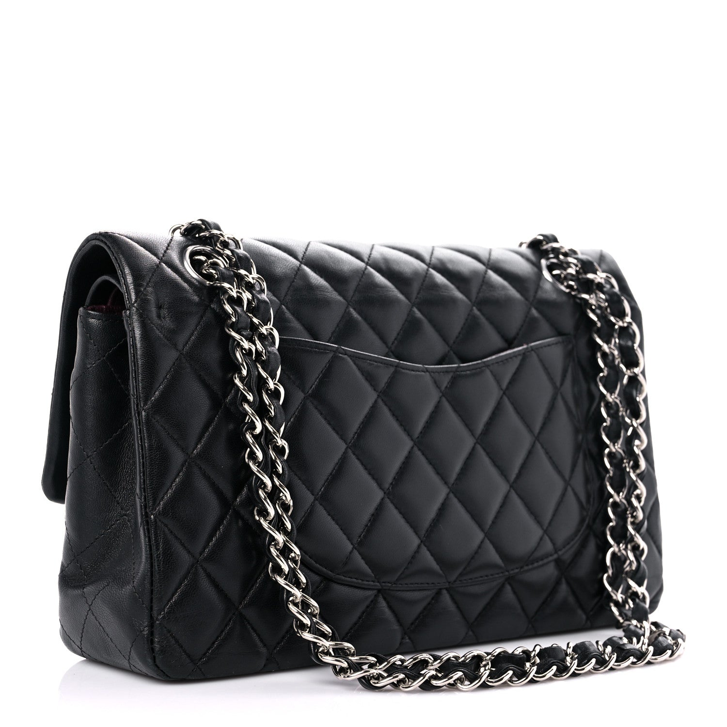 Chanel Lambskin Quilted Medium Double Flap Black 3 of 22
