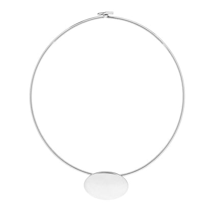 Tiffany Sterling Silver Oval Tag Wire Necklace 2 of 4