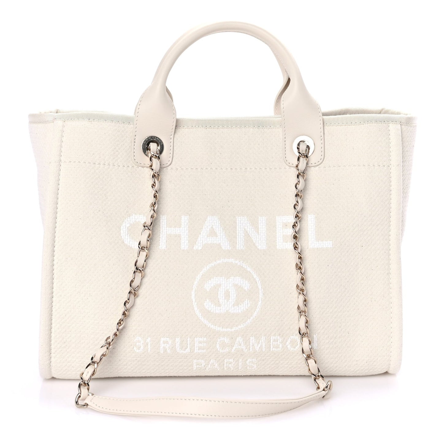 Mixed Fibers Small Deauville Tote  White