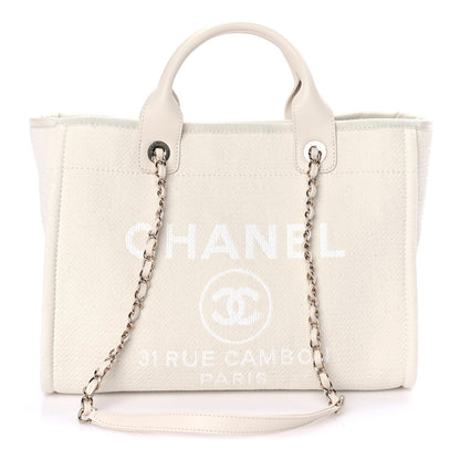 Chanel Mixed Fibers Small Deauville Tote  White 1 of 7