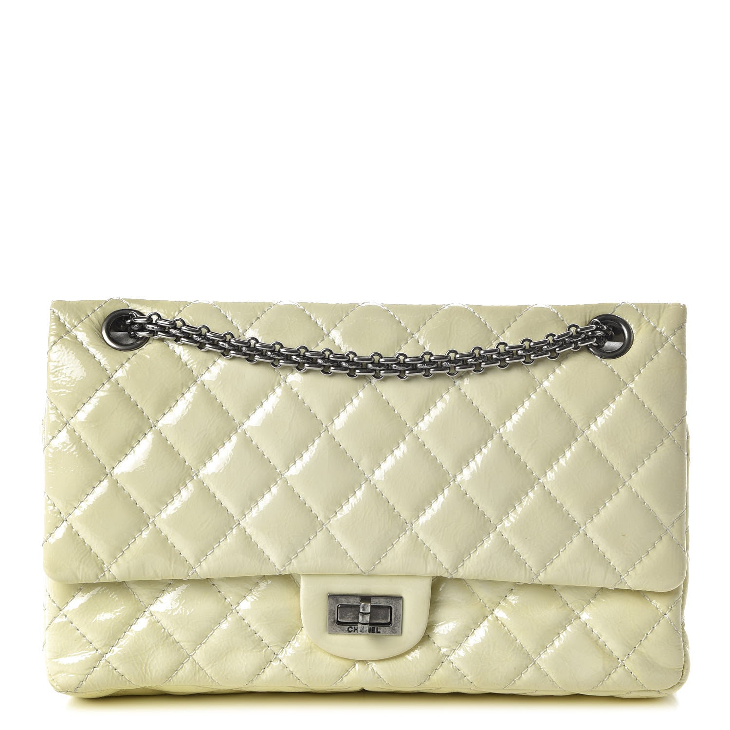 Chanel Distressed Patent Quilted 2.55 Reissue Flap 227 White 1 of 13