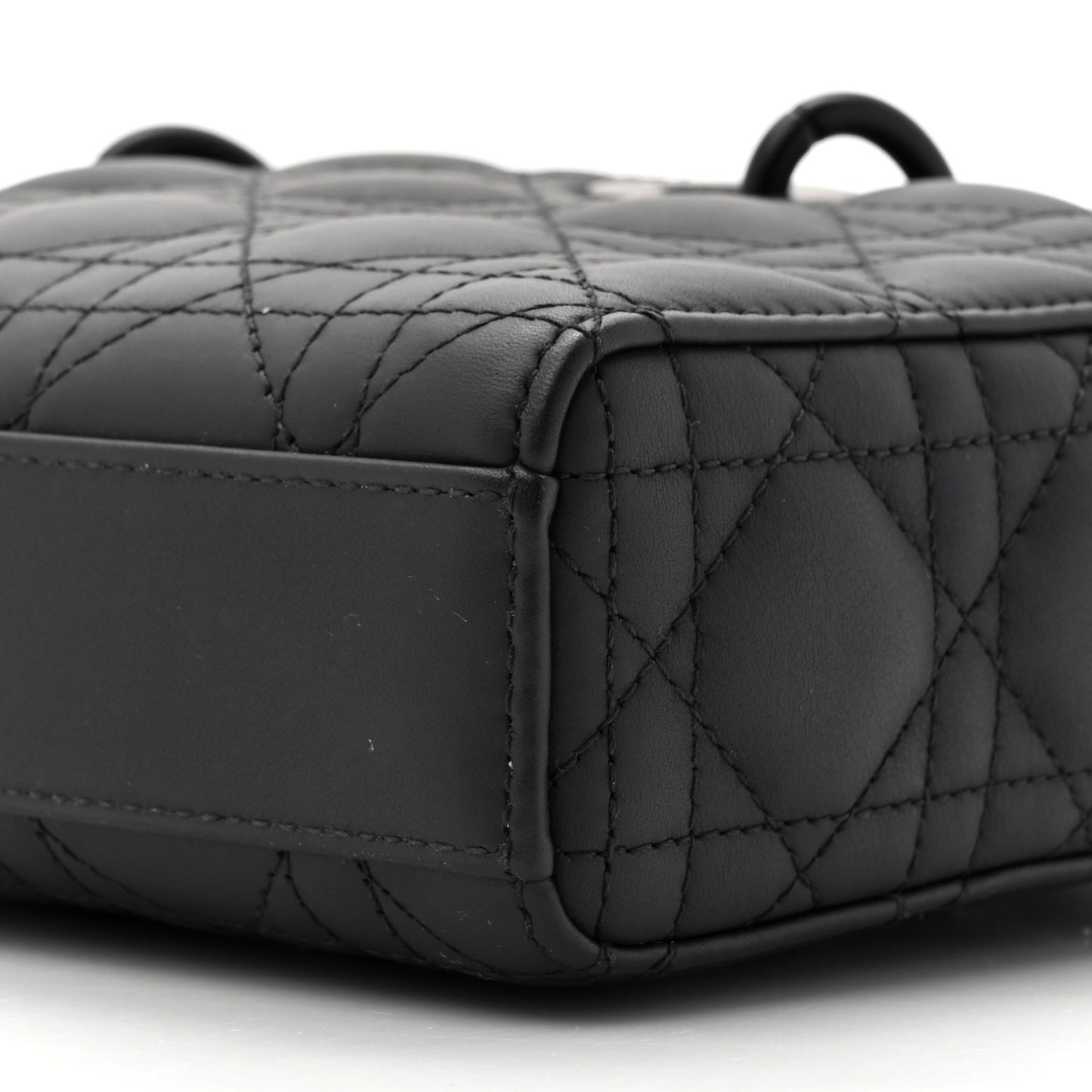 Ultra Matte Calfskin Cannage Medium Lady D-Joy Black