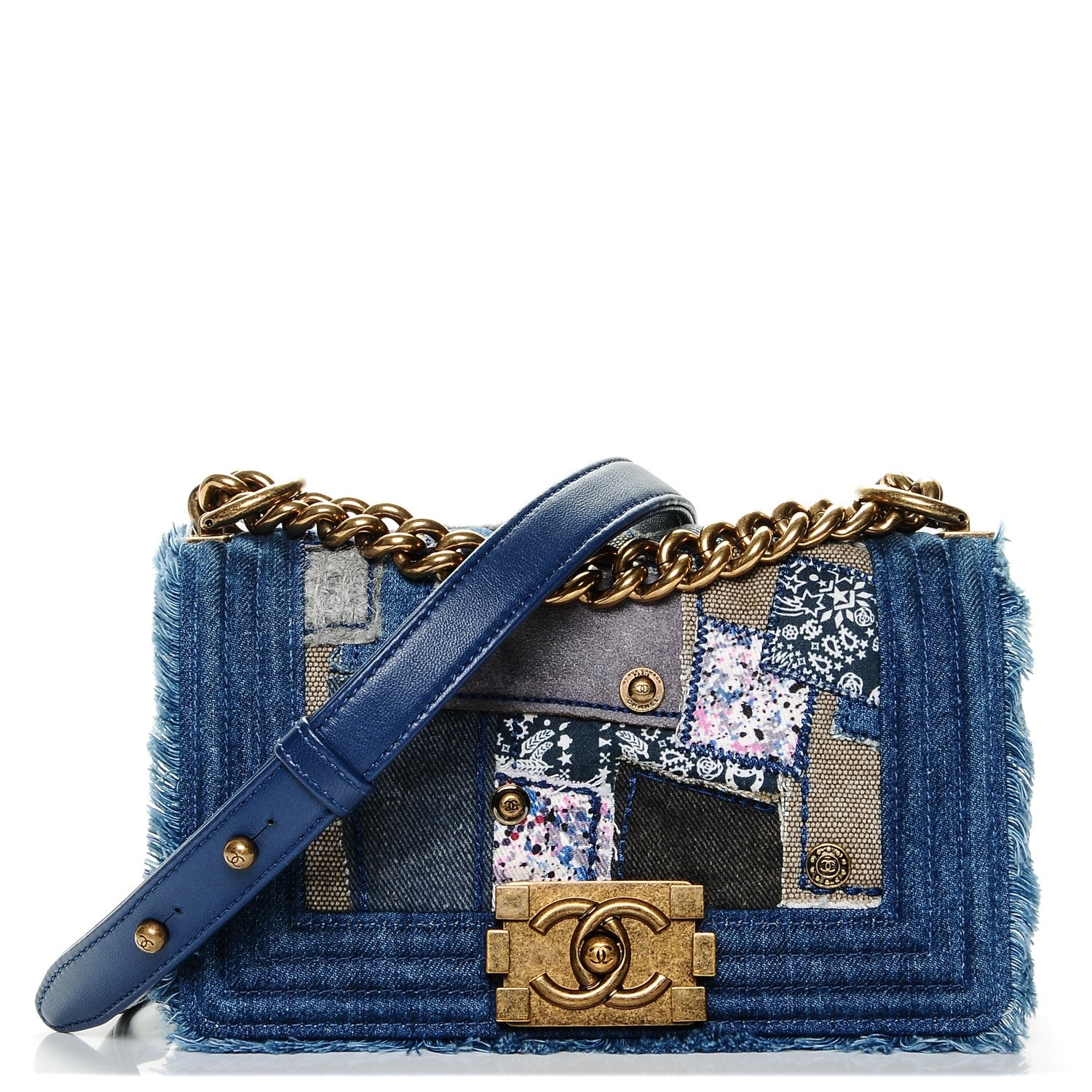 Chanel Denim Patchwork Small Boy Flap Blue 1 of 7