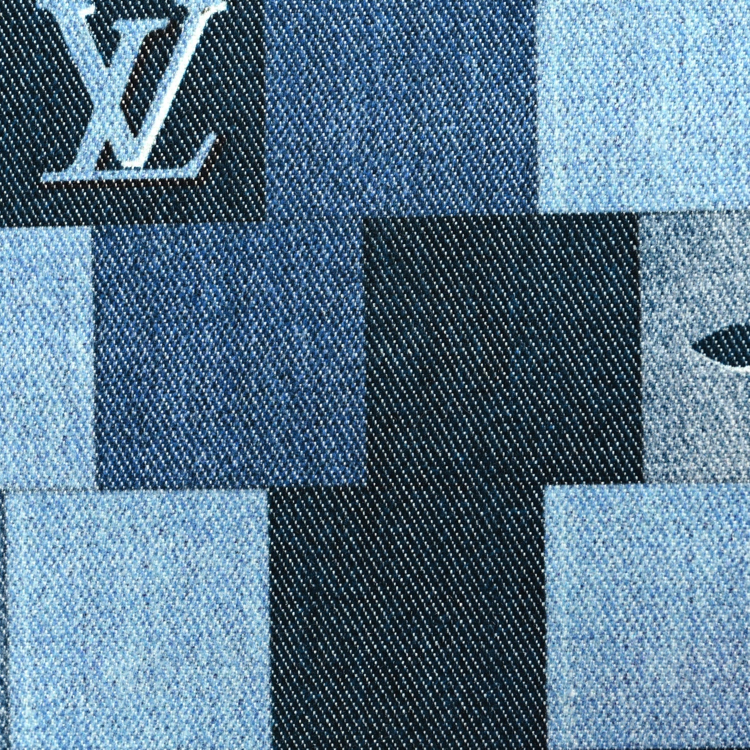 Louis Vuitton Denim Monogram Patchwork City Pouch Blue Rouge 8 of 10