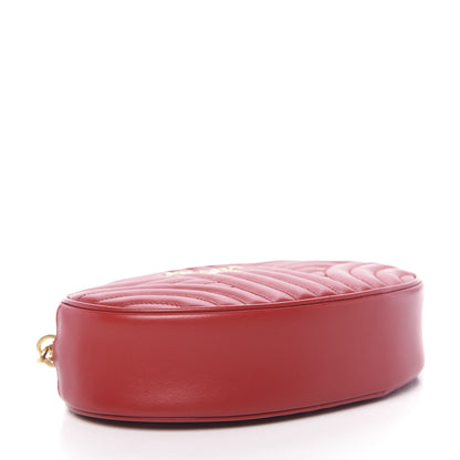 Prada Soft Calfskin Impunture Diagramme Oval Crossbody Bag Fuoco 4 of 9