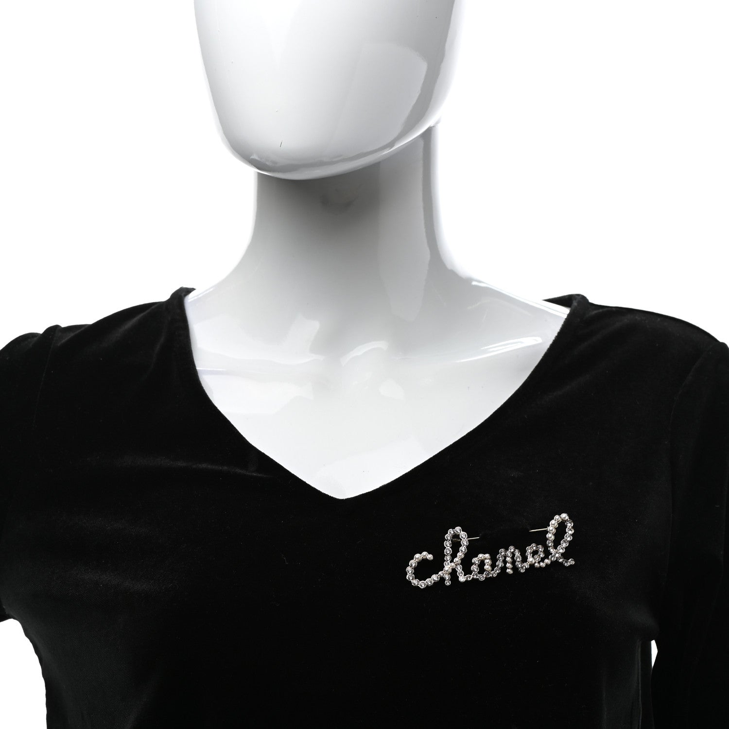 Chanel Metal Glass Swirling Pearls Brooch Pin Gold 2 of 5