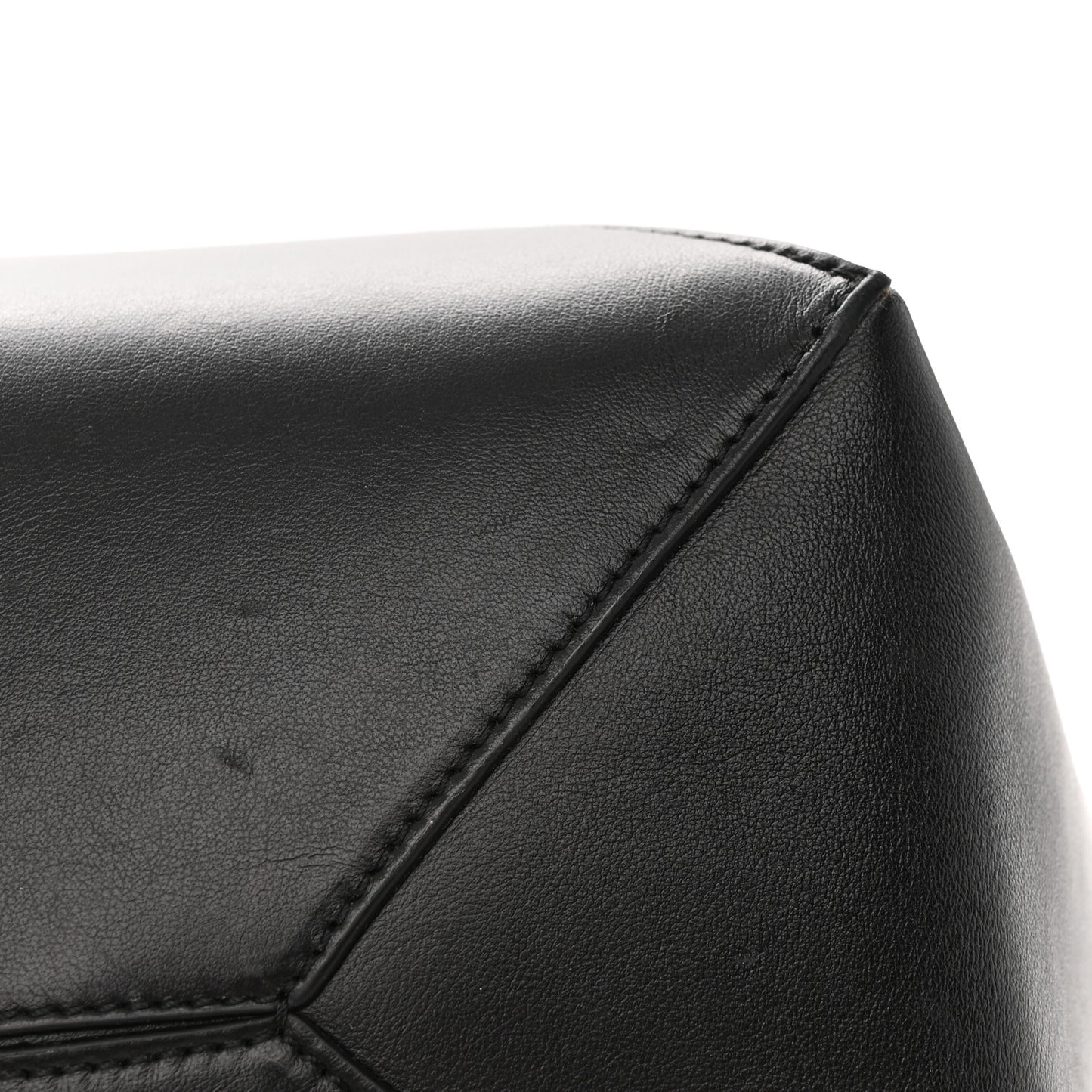 Shiny Calfskin Medium Puzzle Fold Tote Black