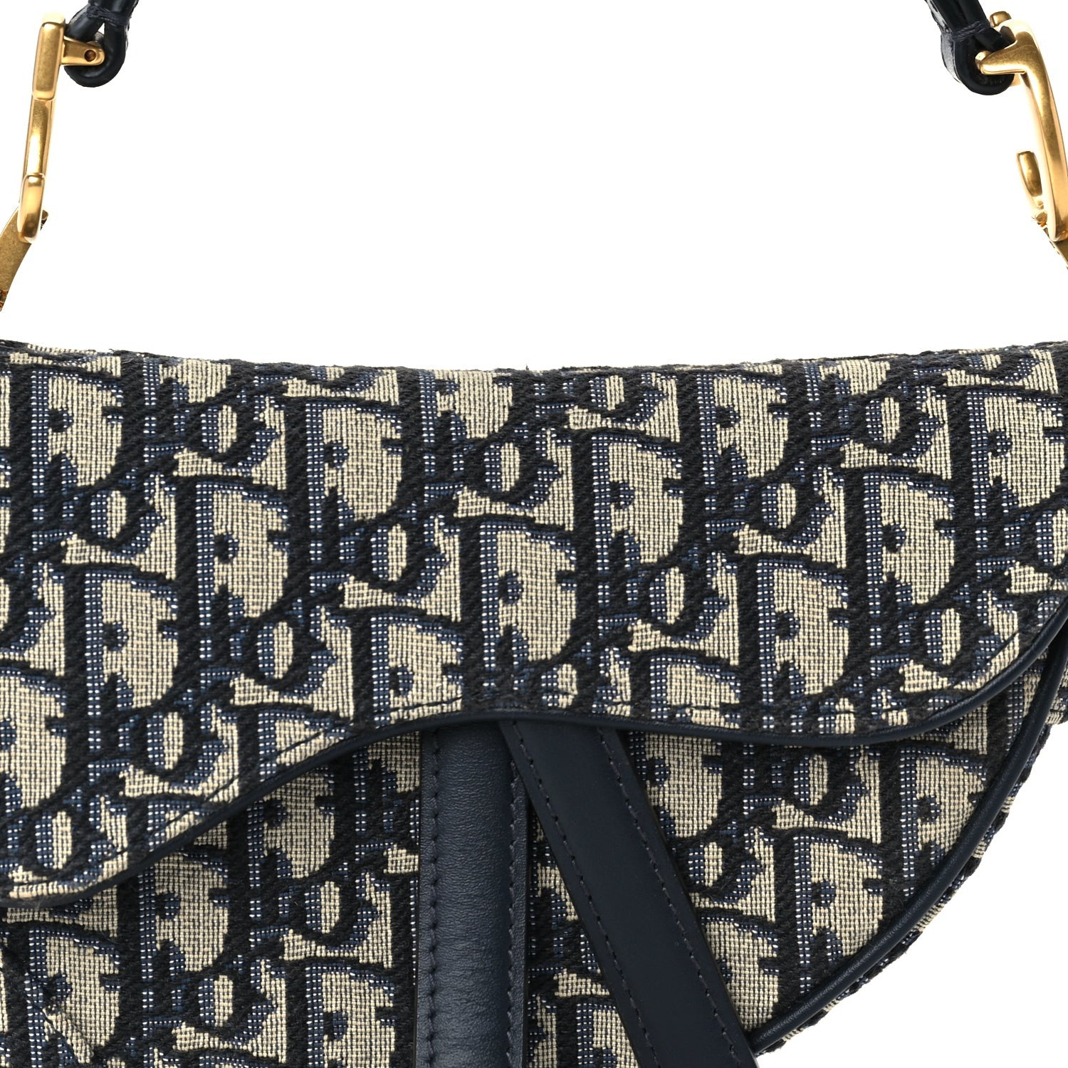 Christian Dior Oblique Mini Saddle Bag Blue 6 of 8
