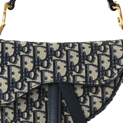 Christian Dior Oblique Mini Saddle Bag Blue 6 of 8