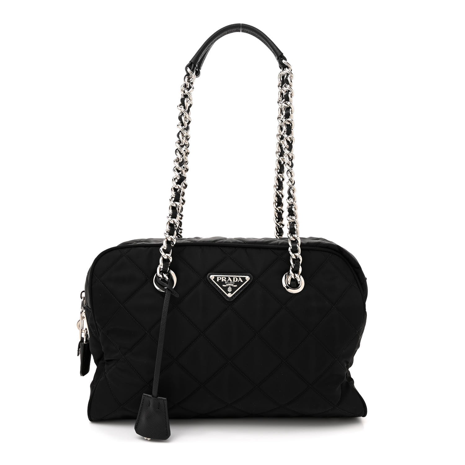 Prada Nylon Tessuto Impuntu Quilted Shoulder Bag Black 1 of 9