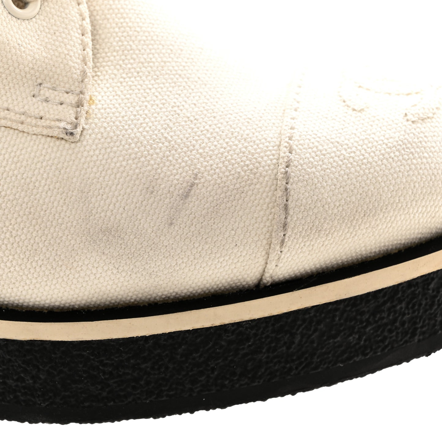 Fabric CC Lace Up Boots 37 White