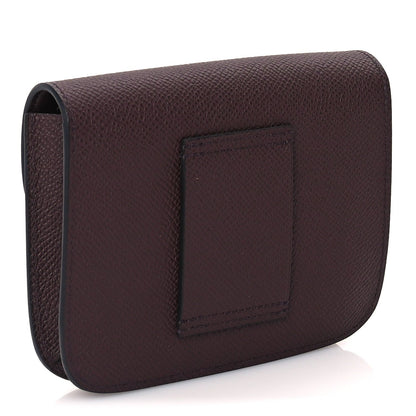 Hermes Epsom Enamel Constance Slim Wallet  Rouge Sellier Framboise 2 of 7