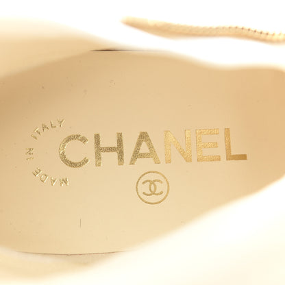 Chanel Lambskin Quilted Pearl CC Cap Toe Short Boot 40 Black Ivory 6 of 9