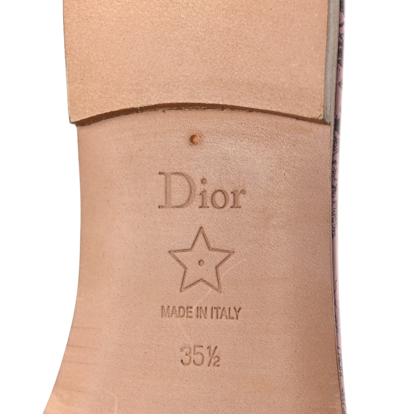 Canvas Toile De Jouy Embroidered Dway Flat Slide Sandals 35.5 Chateau Rose
