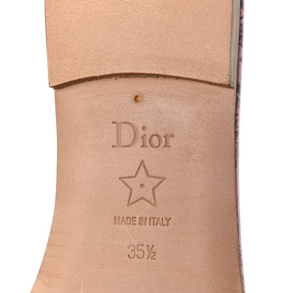 Christian Dior Canvas Toile De Jouy Embroidered Dway Flat Slide Sandals 35.5 Chateau Rose 6 of 9