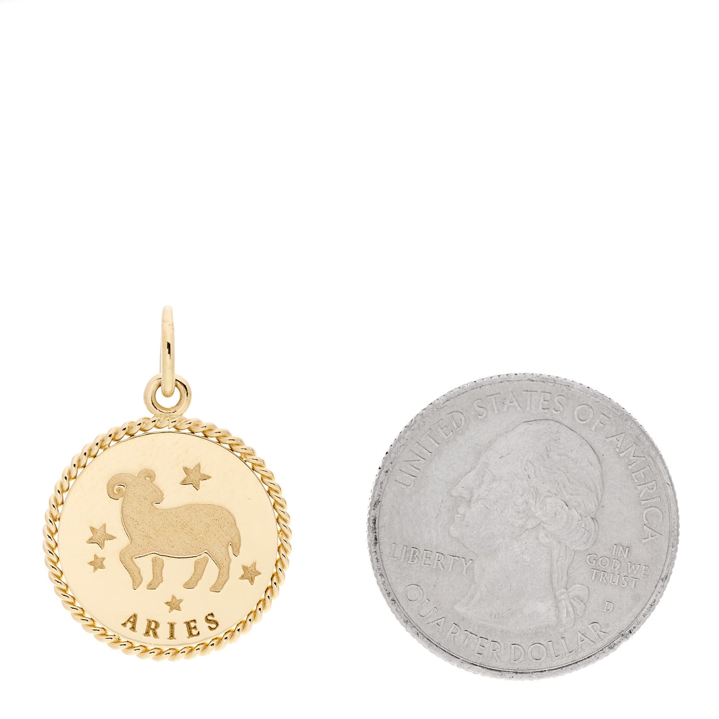 18K Yellow Gold Zodiac Aries Pendant