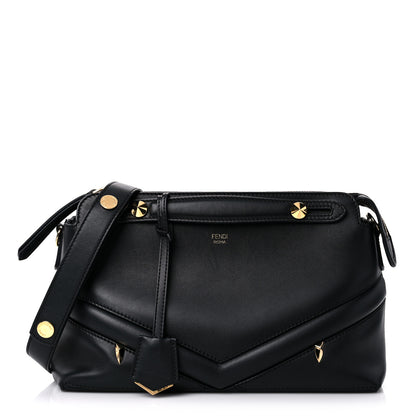 Fendi Vitello Dolce Monster Eyes Embossed Medium By The Way Boston Bag Black 1 of 11