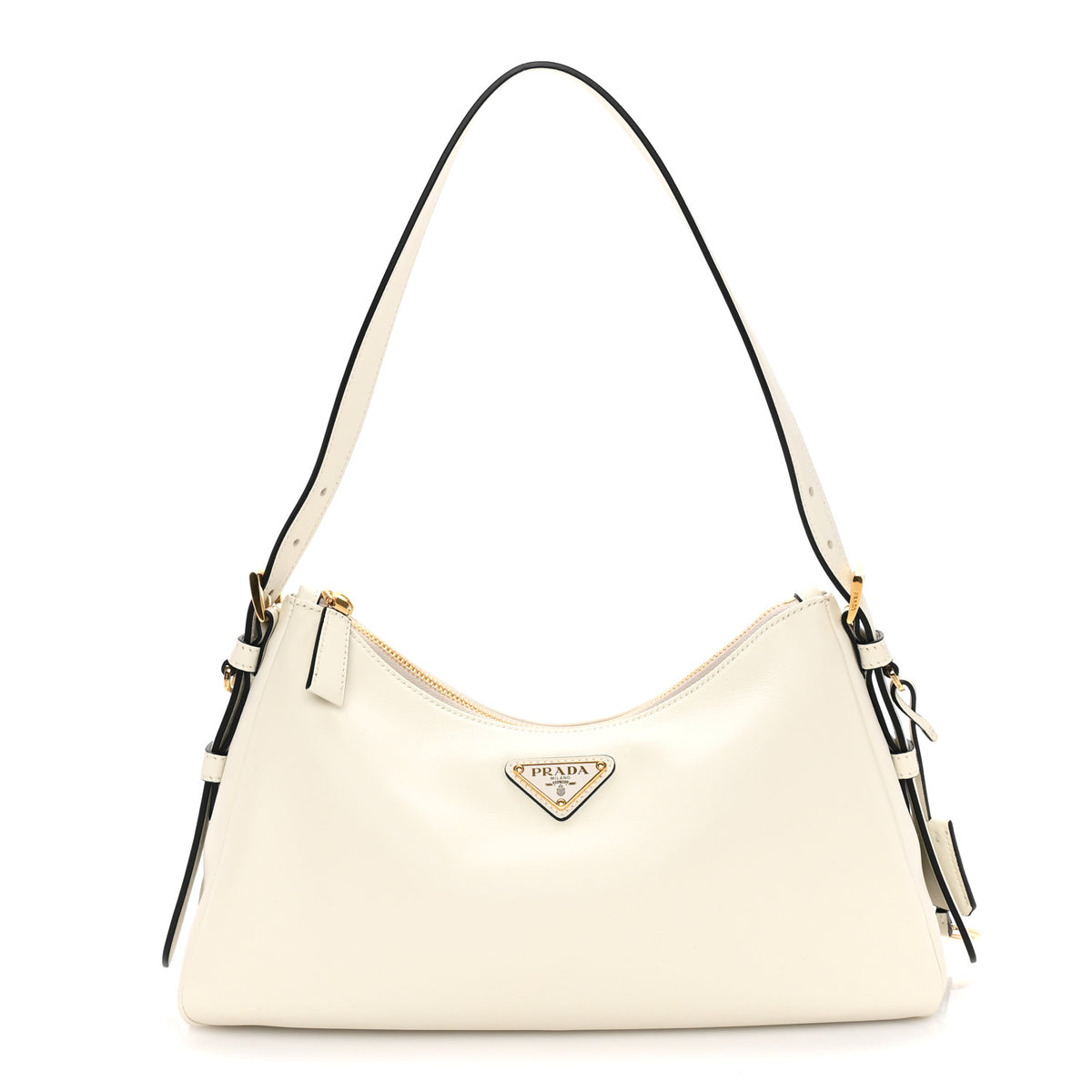 Soft Calfskin Medium Aimee Shoulder Bag White