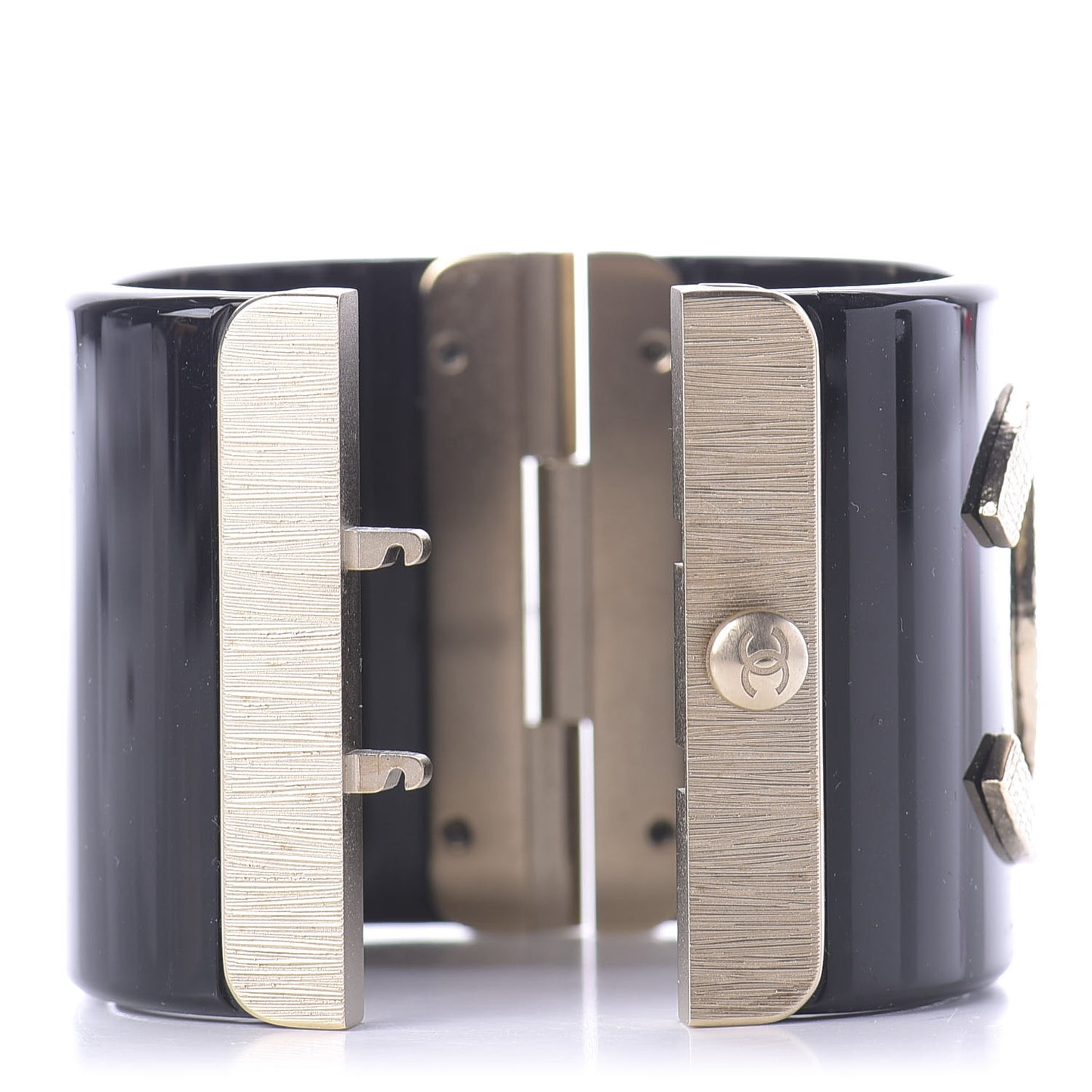 Resin CC Cuff Bracelet Black Gold