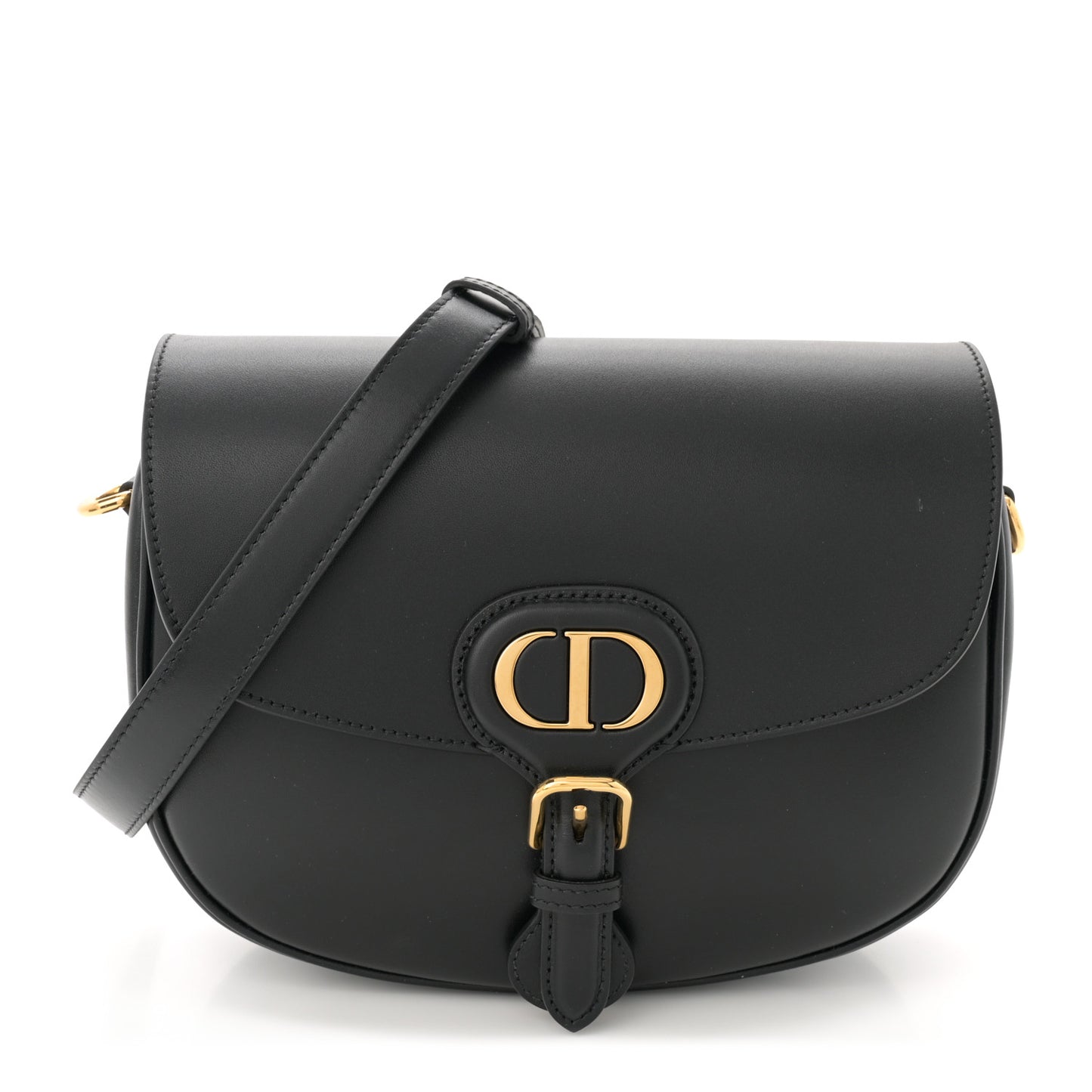 Box Calfskin Medium Bobby Flap Black