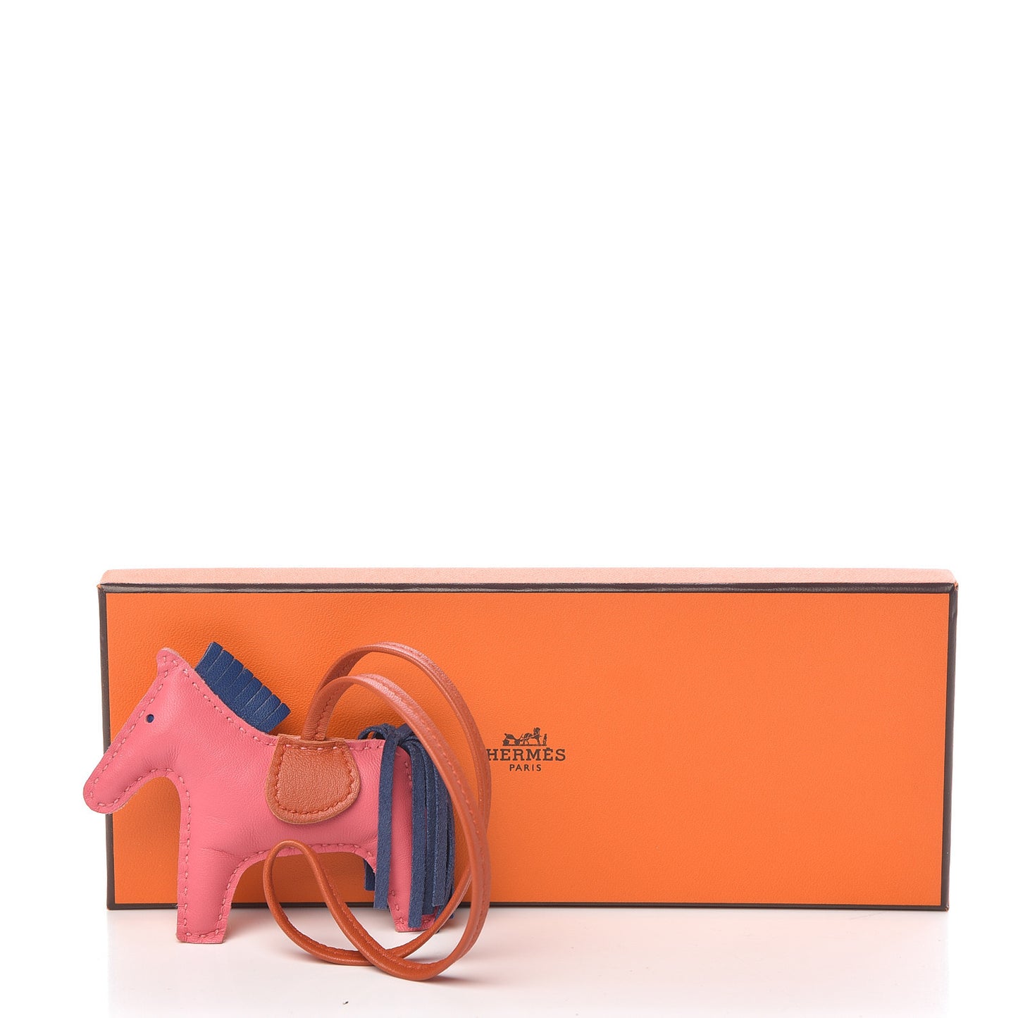 Milo Lambskin Grigri Rodeo Bag Charm PM Rose Azalee Cornaline Bleu De Malte