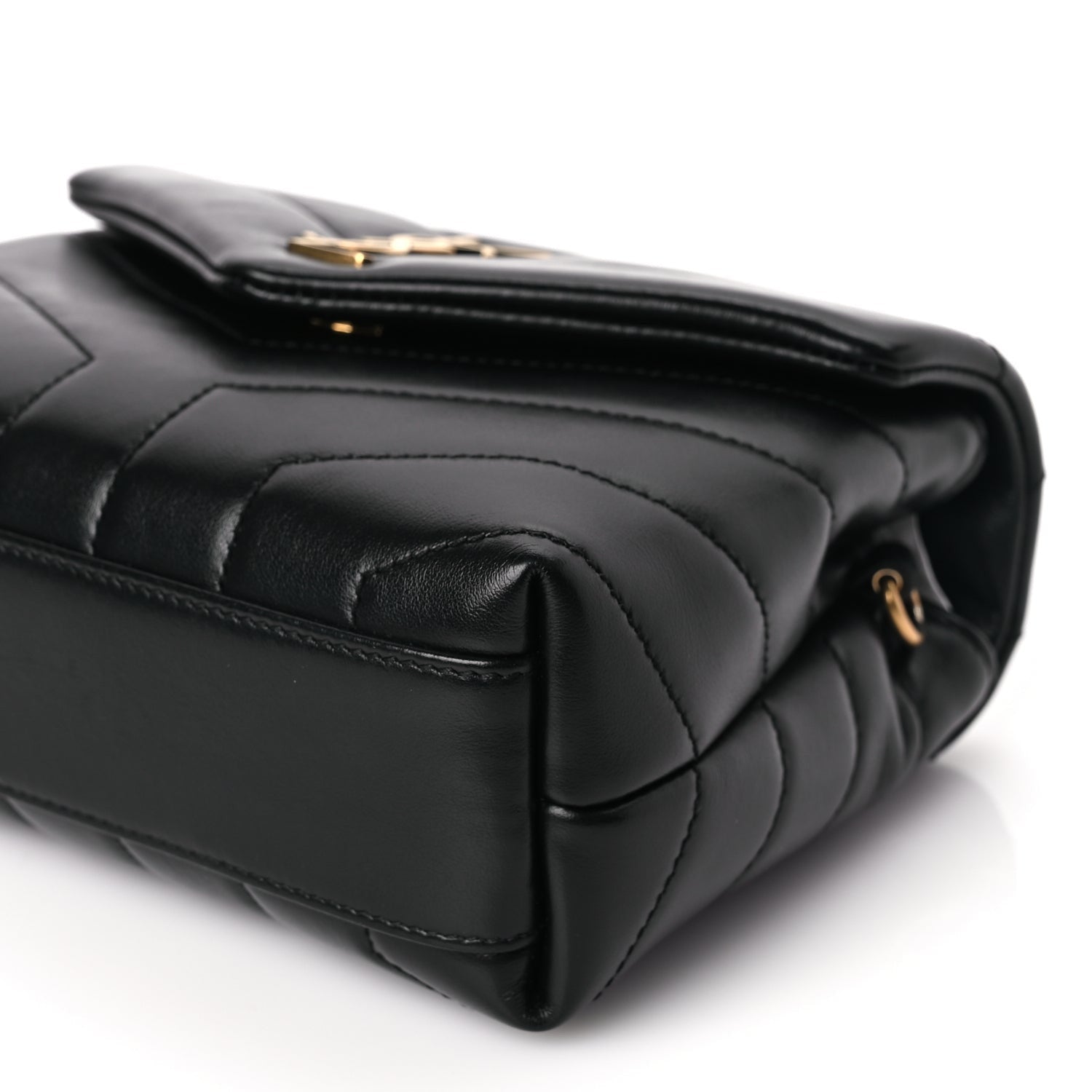 Saint Laurent Calfskin Y Quilted Monogram Toy Loulou Crossbody Bag Black 8 of 8