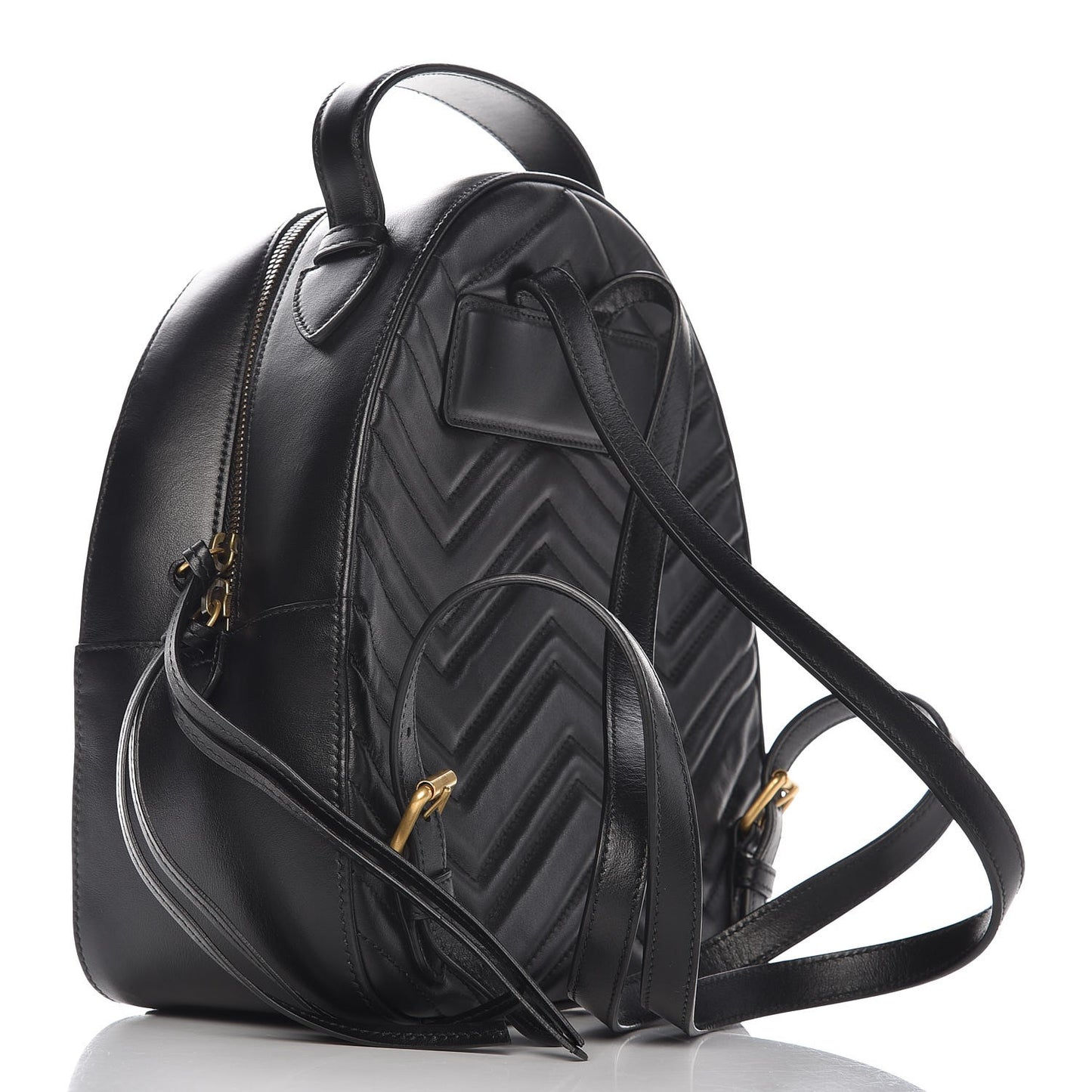 Calfskin Matelasse GG Marmont Backpack Black