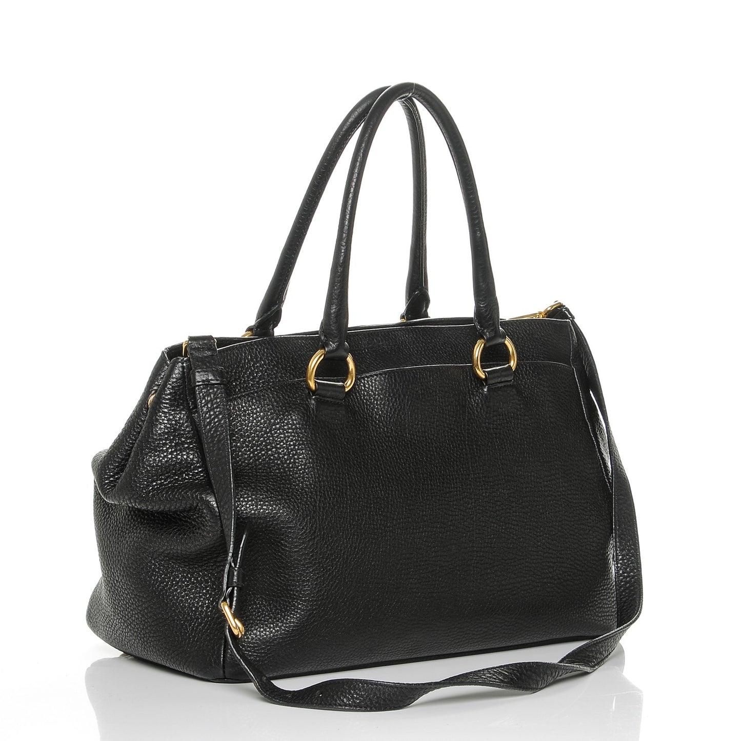 Vitello Daino East West Tote Nero Black