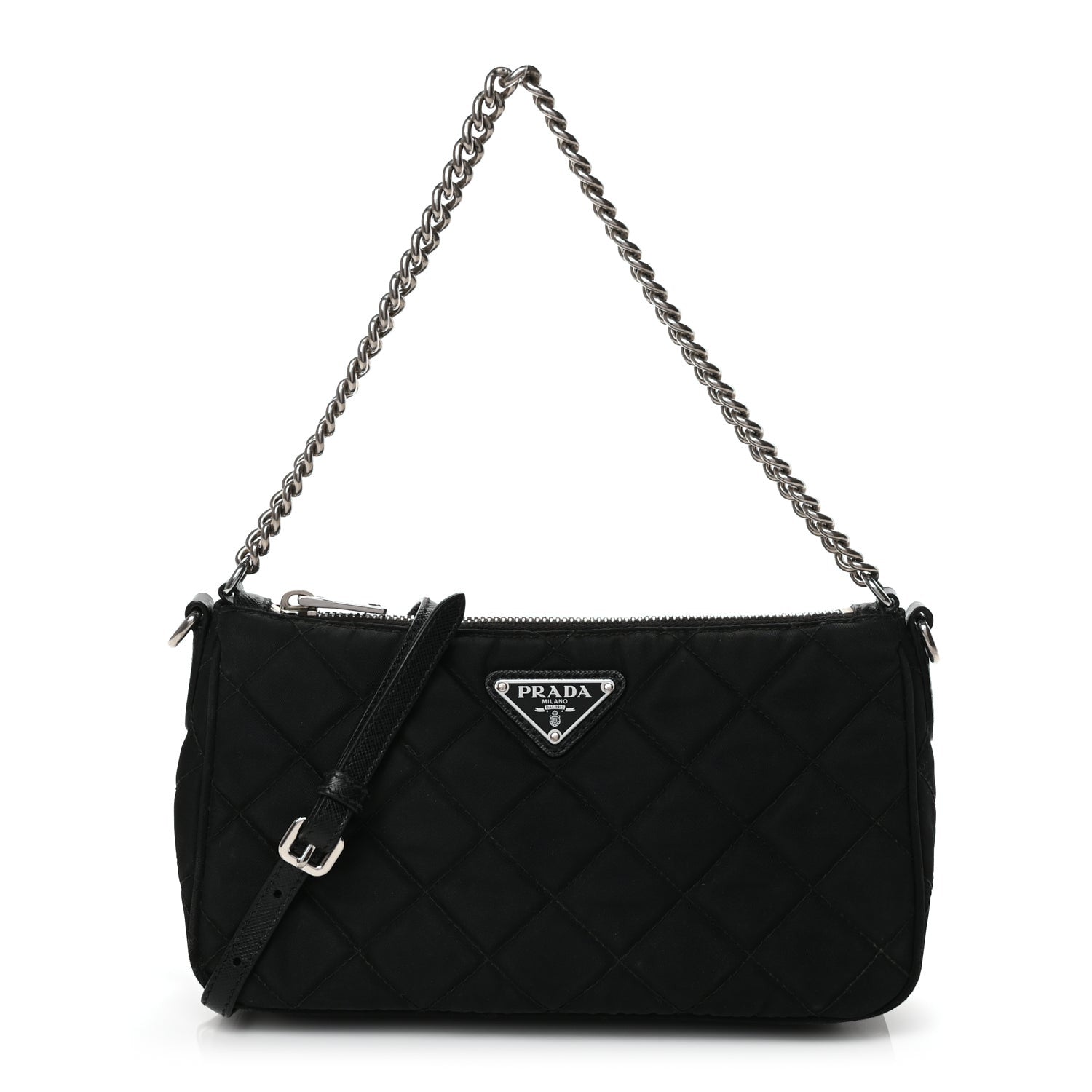 Prada Nylon Tessuto Impuntu Quilted Crossbody Bag Black 1 of 9