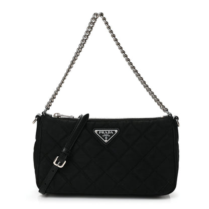 Prada Nylon Tessuto Impuntu Quilted Crossbody Bag Black 1 of 9