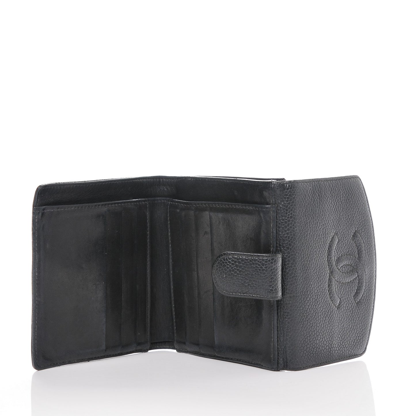 Caviar Timeless CC Compact French Wallet Black