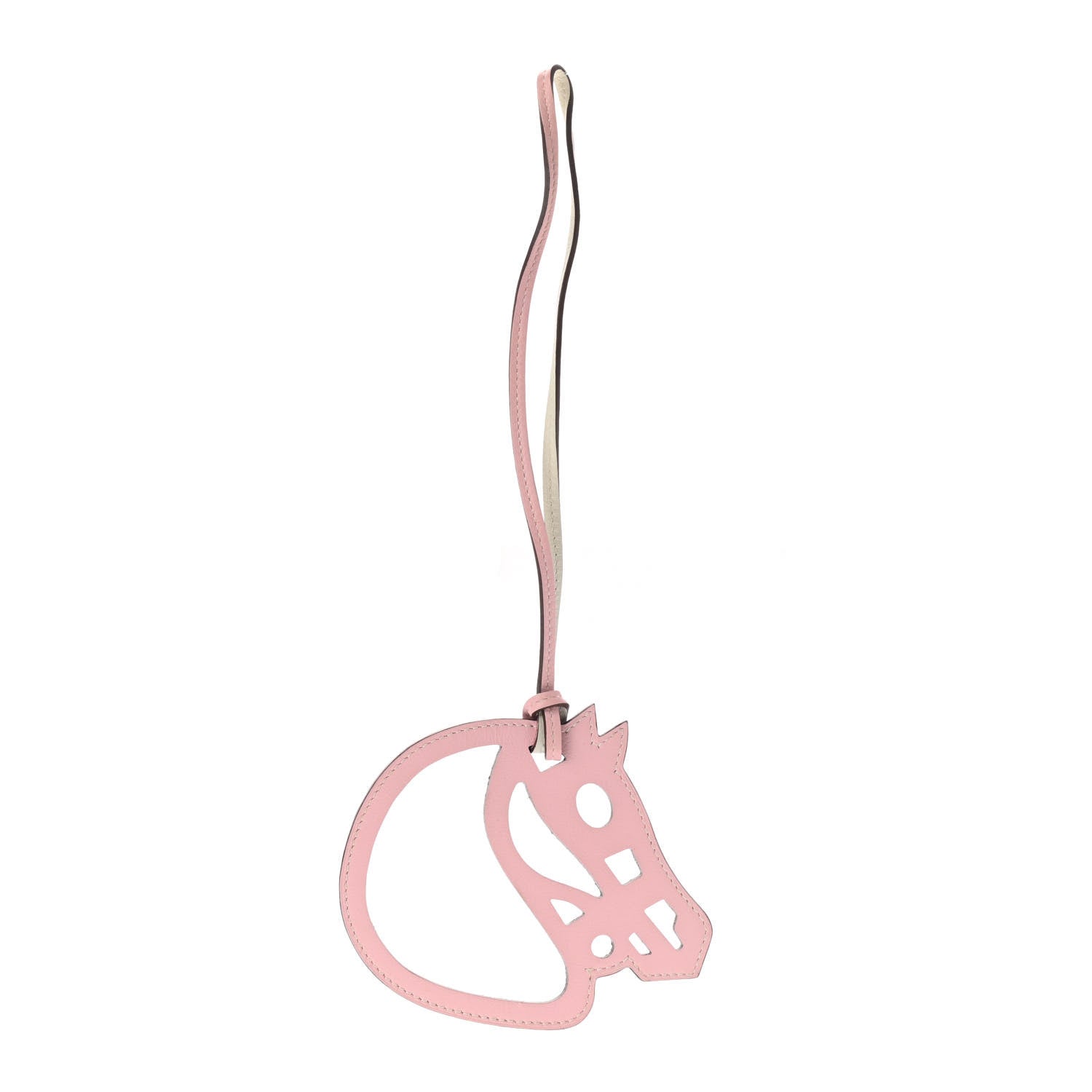 Hermes Swift Paddock Cheval Horse Bag Charm Rose Sakura White 1 of 3