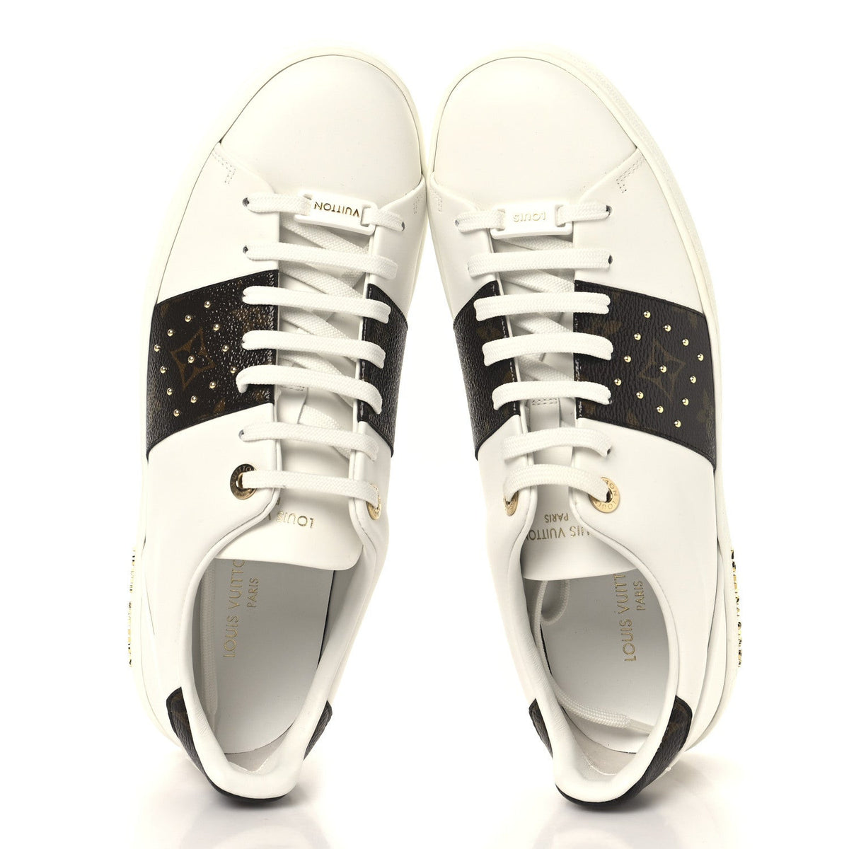 Monogram Stud Front Row Sneaker 40 White