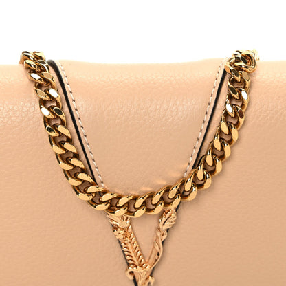 Versace Grained Calfskin Virtus Mini Chain Bag Beige 7 of 7