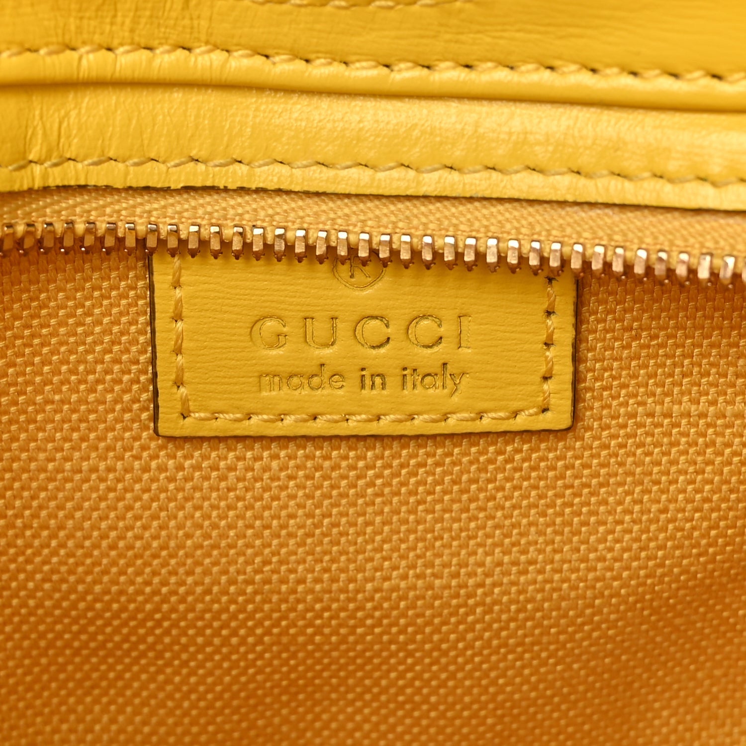 Gucci Calfskin Monogram Mini Moon Side Shoulder Bag Yellow 5 of 11