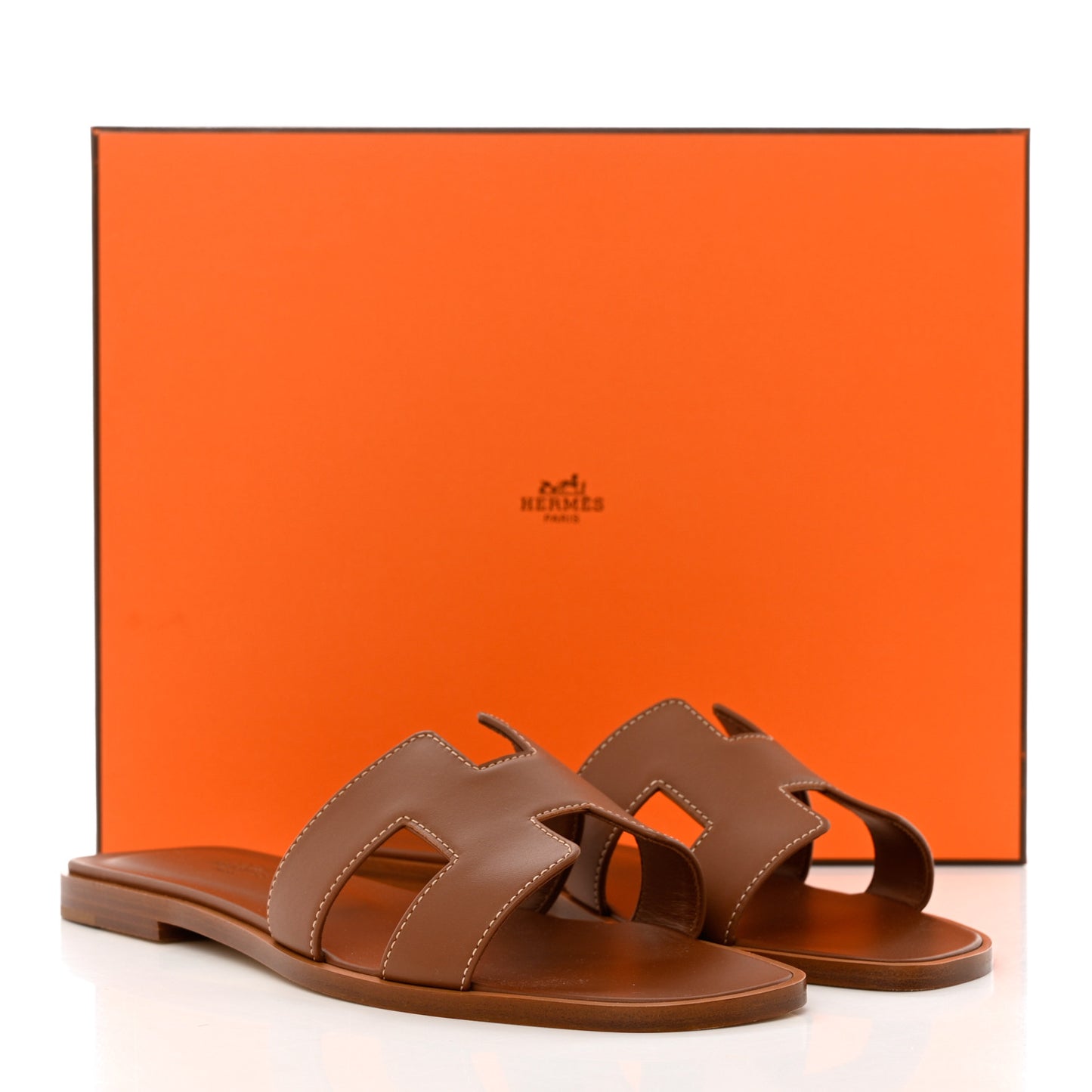 Box Calfskin Oran Sandals 37 Gold