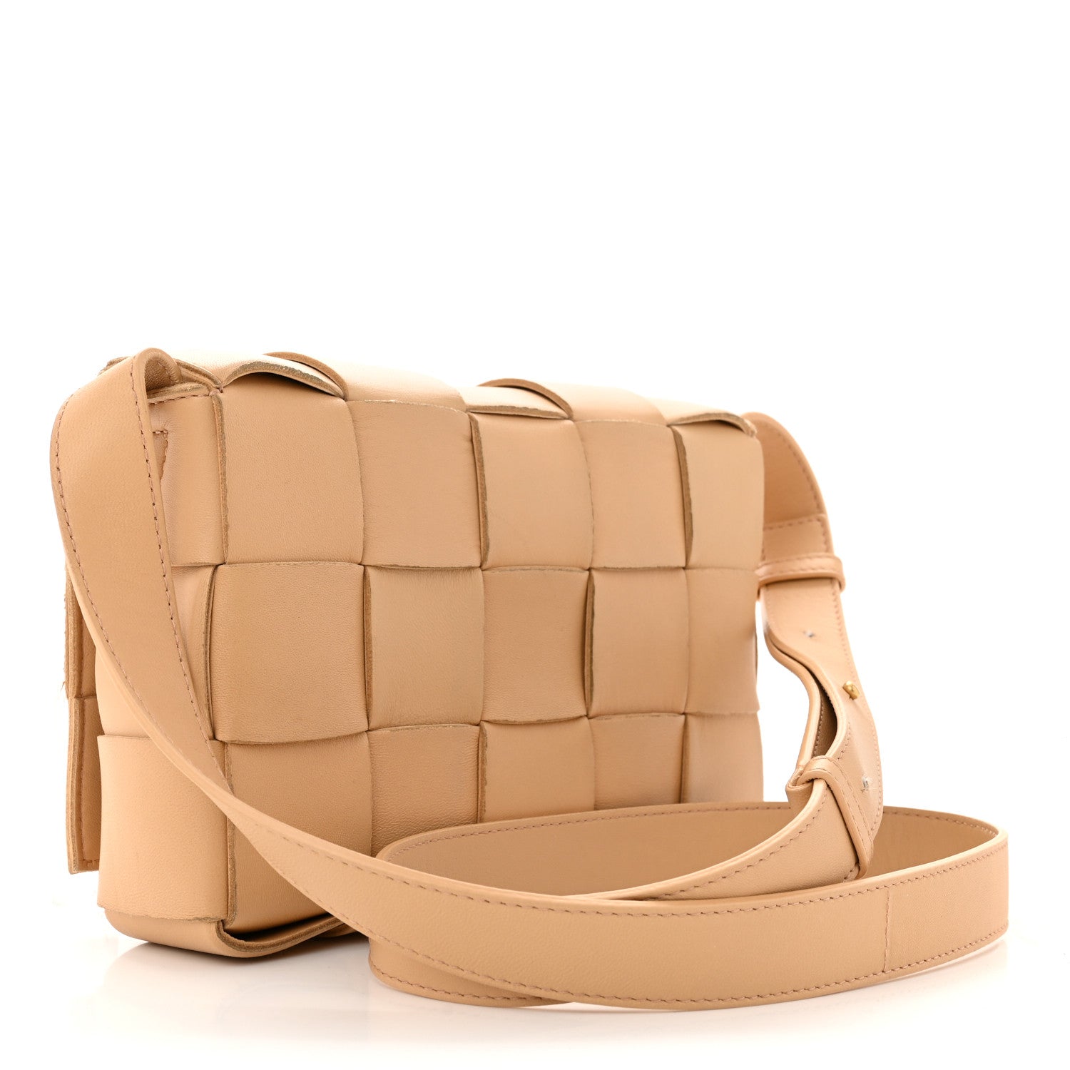 Bottega Veneta Lambskin Maxi Intrecciato Cassette Crossbody Bag Almond 3 of 10